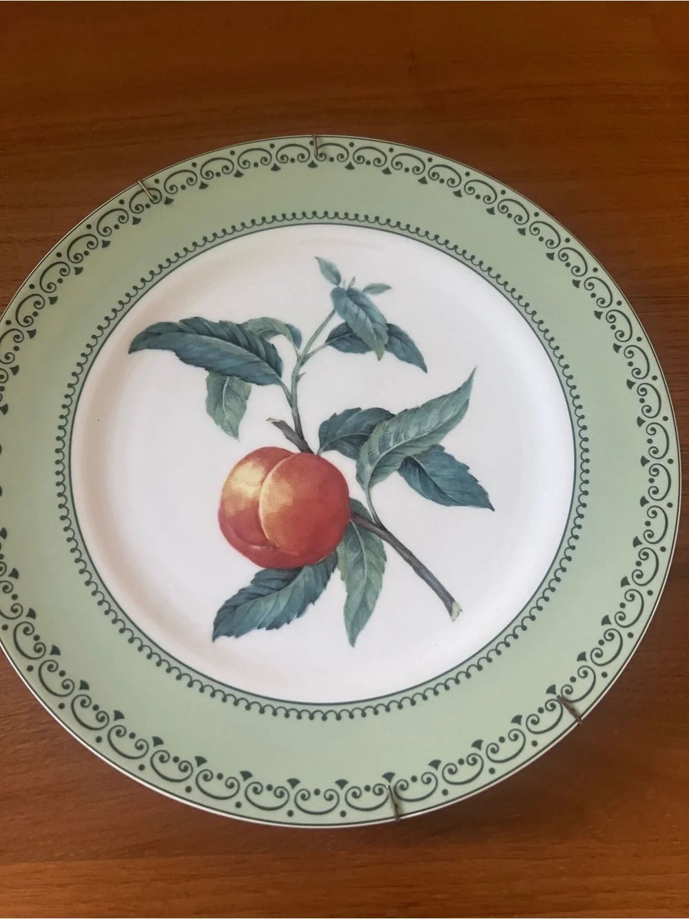 Botanical Fruit Decorative Dessert Plates - Mint Green Rim (Set of 4)